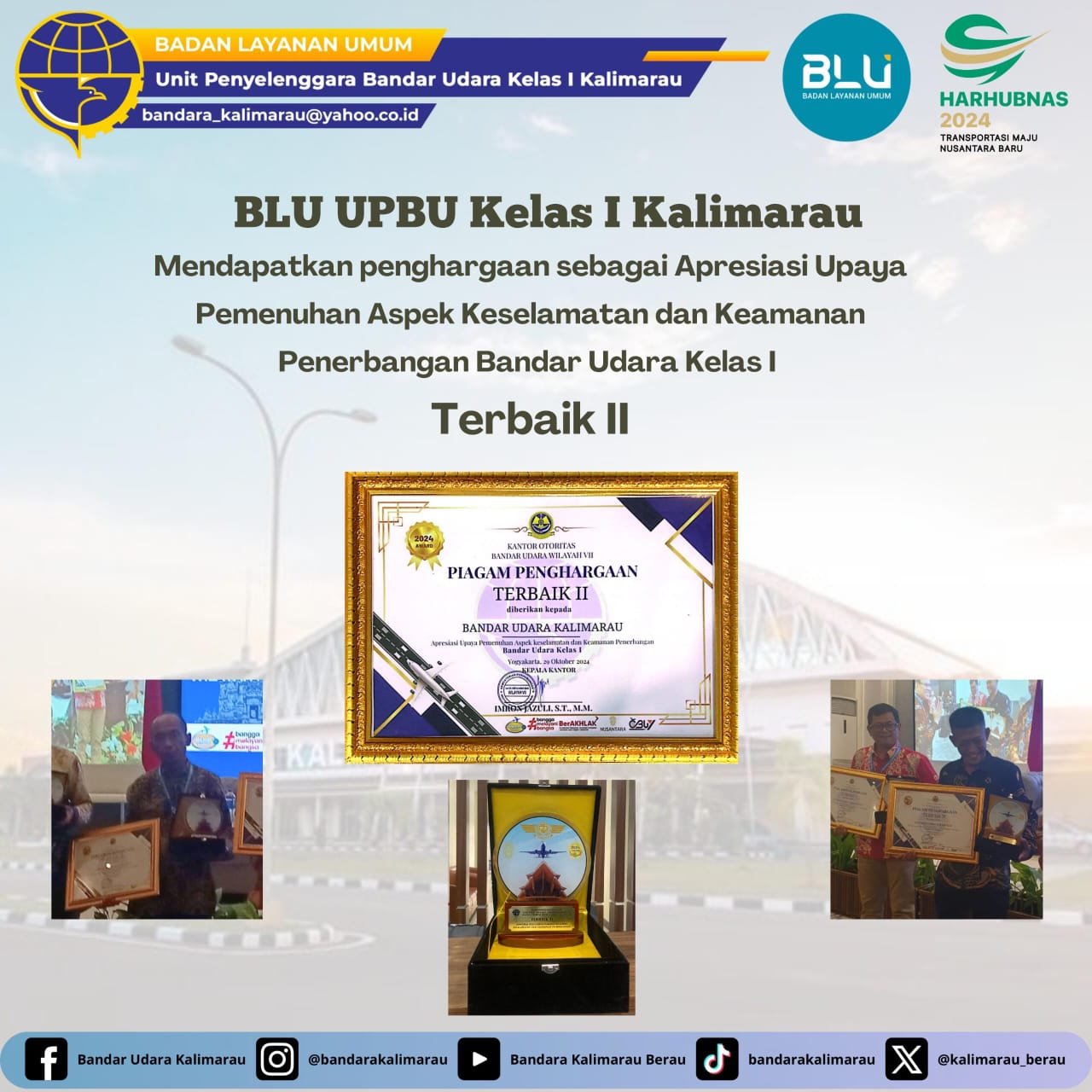 Bandara Kalimarau Borong Penghargaan, Bukti Konsistensi dalam Keamanan Penerbangan