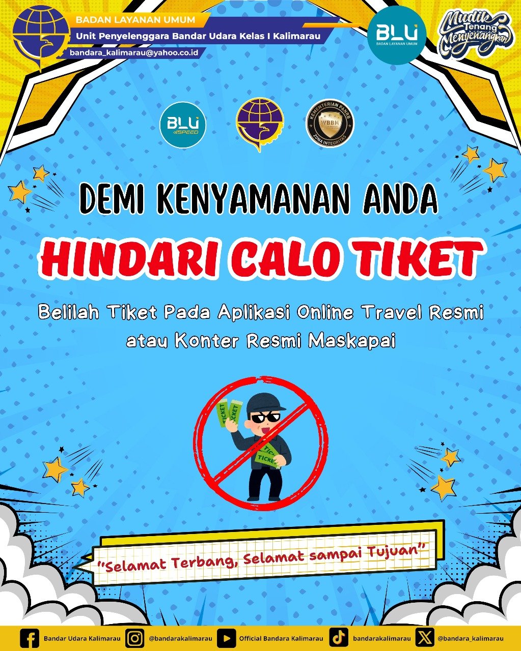 Bandara Kalimarau Himbau Hindari Calo, Beli Tiket di Saluran Resmi
