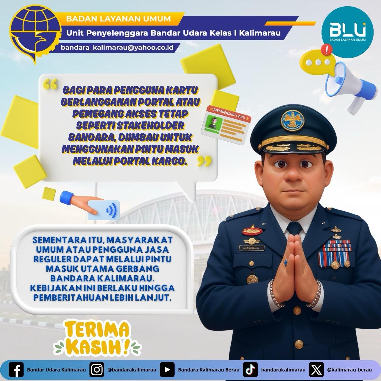 Optimalisasi Layanan Bandara Kalimarau Menyambut Penerbangan Perdana Sriwijaya Air