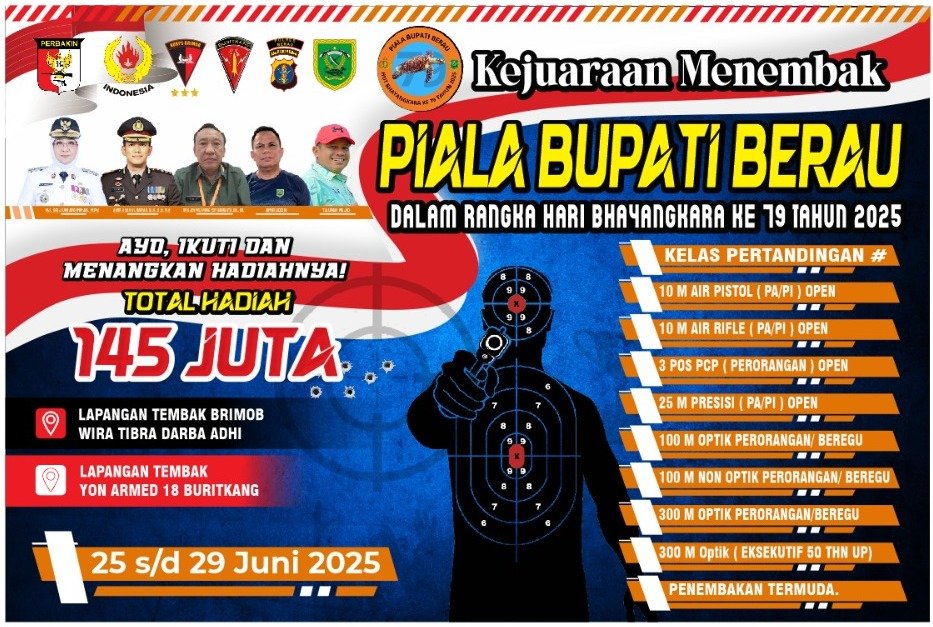 Kejuaraan Menembak Piala Bupati Berau Siap Digelar, Total Hadiah Capai RP145 Juta