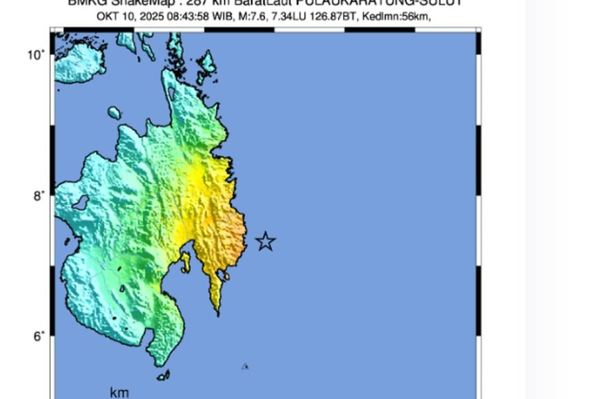 Gempa Kuat M 7,6 Goyang Barat Laut Karatung, Papua dan Sulawesi Utara dalam Peringatan Tsunami