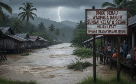 BMKG Berau Keluarkan Imbauan Waspada Potensi Banjir di Bantaran Sungai Kelay dan Segah Menyusul Hujan Lebat