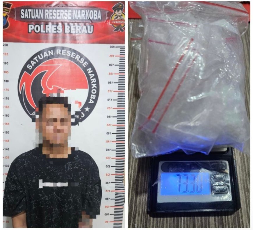 Satresnarkoba Polres Berau Sita 73,30 Gram Sabu, Pengedar 38 Tahun di Karang Ambun Ditangkap