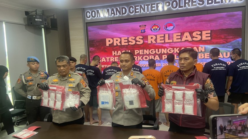 Sikat Narkotika Lintas Wilayah, Polres Berau Sita Hampir 3 Kilogram Sabu dan Amankan 12 Tersangka