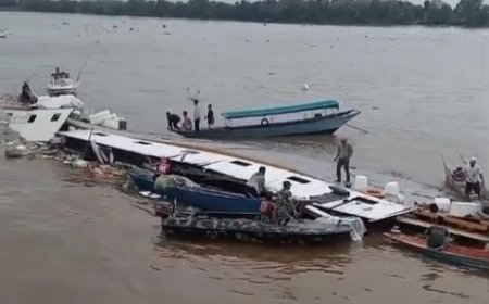 Diduga Kelebihan Muatan, KM Dhaliya 3 Karam  di Perairan Kukar