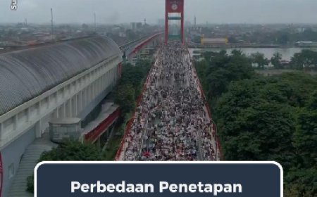 Perbedaan Penetapan Lebaran, Momen Salat Ied di Palembang Terekam Drone