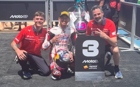 Cetak Sejarah di Brasil! Veda Ega Pratama Jadi Pembalap Indonesia Pertama Raih Podium Moto3