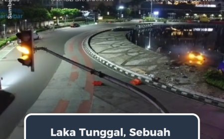 Mobil Terjun ke Kolam Bundaran HI Saat Dini Hari 🚨