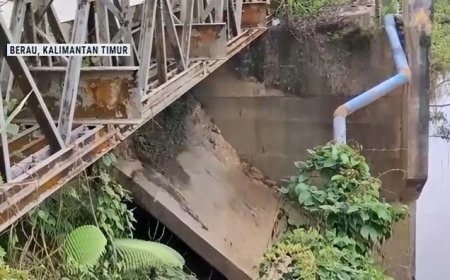 Jembatan Gunung Sari Rusak, Warga Segah Berau Desak Perbaikan Permanen