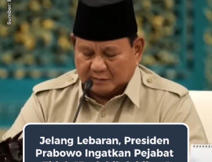 Prabowo Imbau Menteri Tak Gelar Open House Mewah Saat Lebaran
