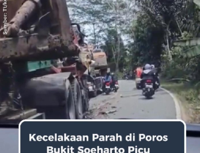 Kecelakaan di Poros Bukit Soeharto Picu Kemacetan Panjang