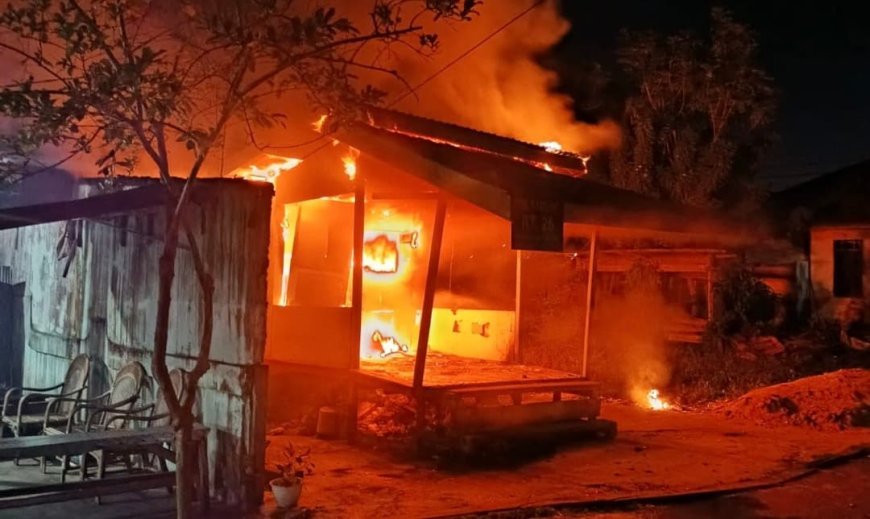 Keheningan Subuh Berubah Mencekam, Si Jago Merah Nyaris Hanguskan Pos Kamling RT 26 Api-Api