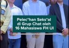 Kronologi Pelecehan Seksual di Grup Chat oleh 16 Mahasiswa FH UI