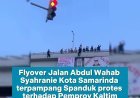 Jelang aksi, Flyover AW Sjahranie mulai "dihiasi" spanduk protes terhadap Pemprov Kaltim.