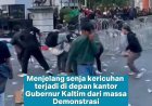 Situasi di depan Kantor Gubernur Kaltim sore ini mulai ricuh