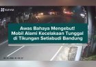 Awas Bahaya Mengebut! Mobil Alami K3c31ak44n Tunggal di Tikungan Setiabudi Bandung