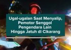 Ugal-ugalan Saat Menyalip, Pemotor Senggol Pengendara Lain Hingga Jatuh di Cikarang