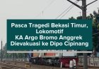 Pasca Tr4g3di Bekasi Timur, Lokomotif KA Argo Bromo Anggrek Dievakuasi ke Dipo Cipinang