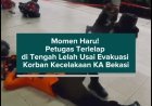 Momen Haru! Petugas Terlelap di Tengah Lelah Usai Evakuasi Korban Kecelakaan KA Bekasi