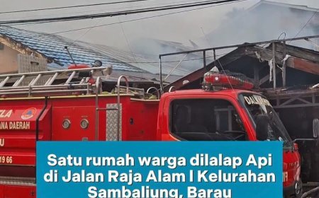 Kebakaran terjadi di Jalan Raja Alam I Kecamatan Sambaliung, Kelurahan Sambaliung, Berau.