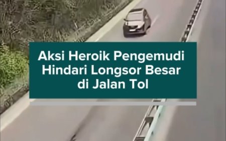 Aksi Heroik Pengemudi Hindari Longsor Besar di Jalan Tol