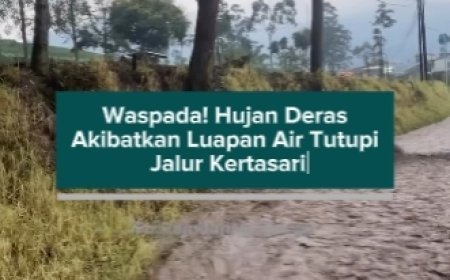 Waspada! Hujan Deras Akibatkan Luapan Air Tutupi Jalur Kertasari