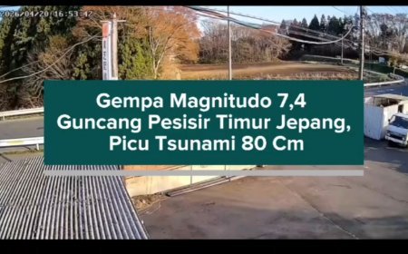 Gempa Magnitudo 7,4 Guncang Pesisir Timur Jepang, Picu Tsunami