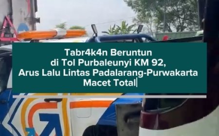 T4brak4n Beruntun di Tol Purbaleunyi KM 92, Arus Lalu Lintas Padalarang-Purwakarta Macet Total