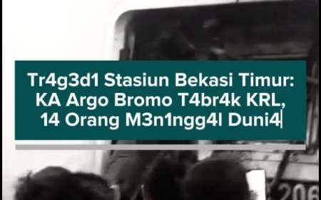 Tr4g3di Stasiun Bekasi Timur: KA Argo Bromo T4br4k KRL, 14 Orang M3ningg4l Duni4