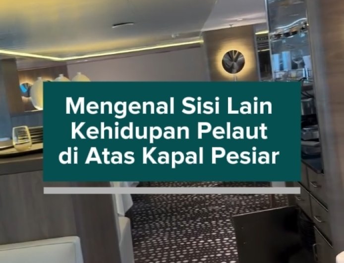 Diterjang Ombak Besar, Suasana Restoran Kapal Pesiar Berantakan