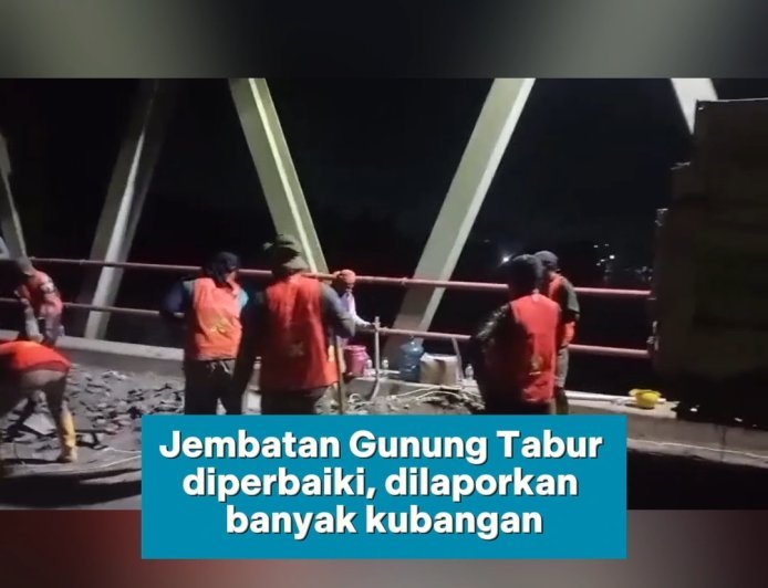 Kubangan Jembatan Gunung Tabur diperbaiki