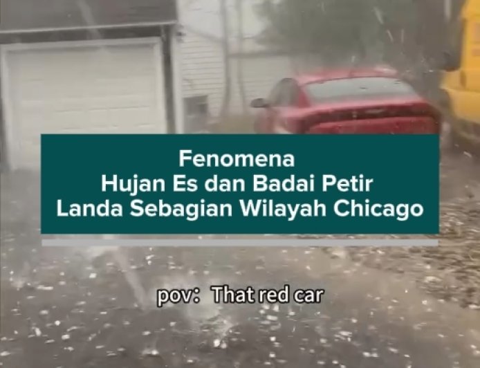Fenomena Hujan Es dan Badai Petir Landa Sebagian Wilayah Chicago