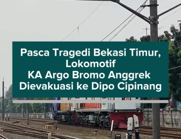 Pasca Tr4g3di Bekasi Timur, Lokomotif KA Argo Bromo Anggrek Dievakuasi ke Dipo Cipinang
