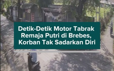 Detik-Detik Motor Tabrak Remaja Putri di Brebes, Korban Tak Sadarkan Diri