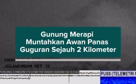 Gunung Merapi Muntahkan Awan Panas Guguran Sejauh 2 Kilometer