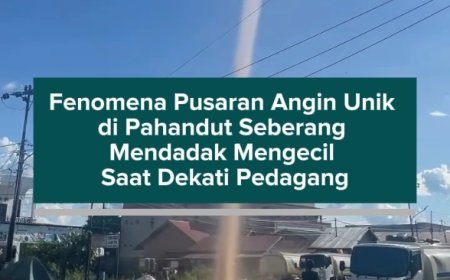 Fenomena Pusaran Angin Unik di Pahandut Seberang Mendadak Mengecil Saat Dekati Pedagang