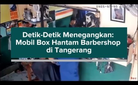 Detik-Detik Menegangkan: Mobil Box Hantam Barbershop di Tangerang