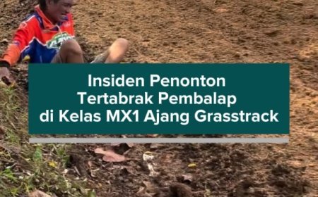 Insiden Penonton Tertabrak Pembalap di Kelas MX1 Ajang Grasstrack