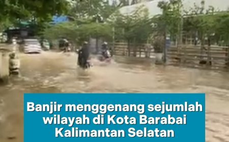 Banjir Terjadi di Kota Barabi Kalsel
