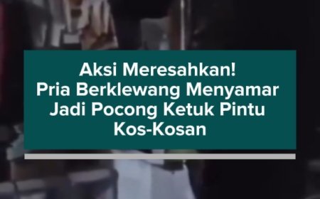 Aksi Meresahkan! Pria Berklewang Menyamar Jadi Pocong Ketuk Pintu Kos-Kosan
