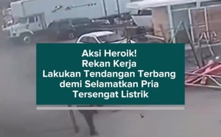Aksi Heroik! Rekan Kerja Lakukan Tendangan Terbang demi Selamatkan Pria Tersengat Listrik