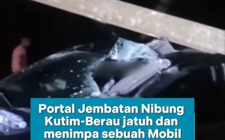Portal Jembatan Nibung Rubuh, Satu Mobil Tertimpa