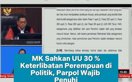 MK Ketuk Palu: Keterwakilan 30% Perempuan di Parpol Sifatnya WAJIB!