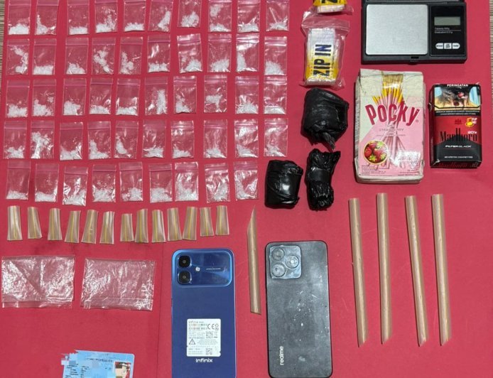 Polres Berau Tangkap Pengedar di Gunung Tabur, 59 Poket Sabu Disita