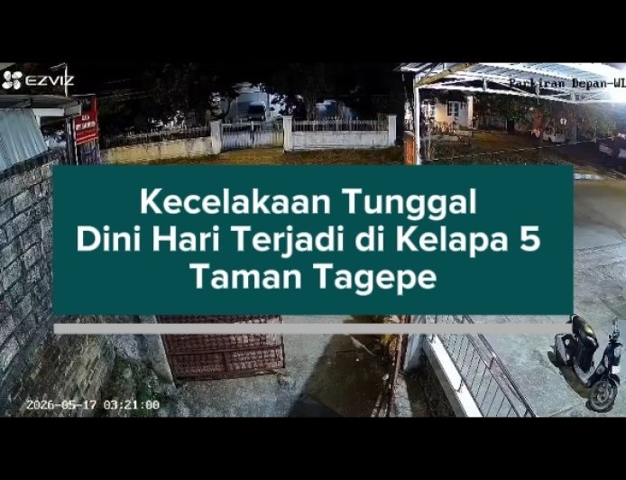 Kecelakaan Tunggal Dini Hari Terjadi di Kelapa 5 Taman Tagepe