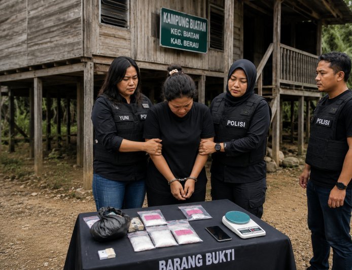 Jadi Kurir Sabu 6,85 Gram, Wanita Muda Berinisial NB Diringkus Polsek Talisayan