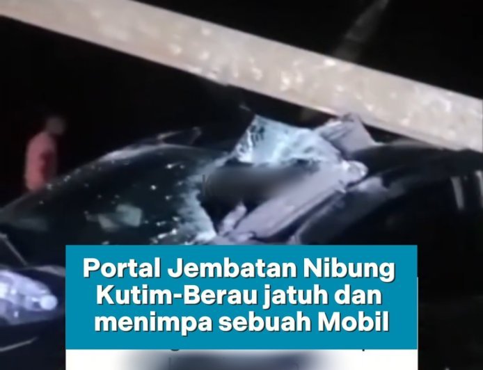 Portal Jembatan Nibung Rubuh, Satu Mobil Tertimpa