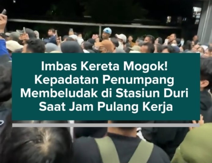 Imbas Kereta Mogok! Kepadatan Penumpang Membeludak di Stasiun Duri Saat Jam Pulang Kerja