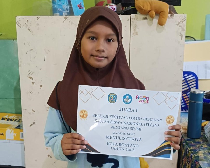 Siswa SDN 013 Bontang Selatan Raih Juara Menulis Cerita FLS2N 2026