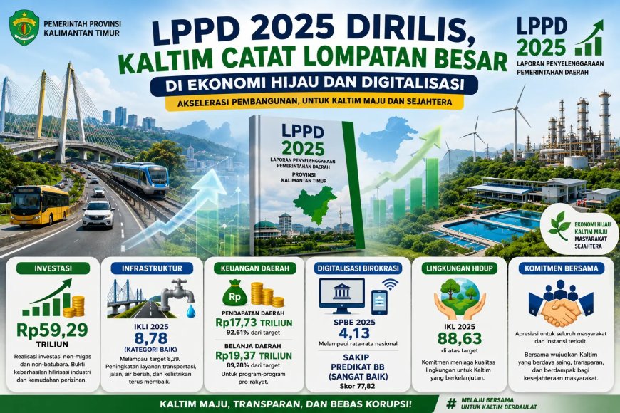 Rapor Hijau LPPD Kaltim 2025: Layanan Infrastruktur Lampaui Target, SPBE Melonjak